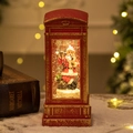 Weihnachts-Wasserlaterne im roten Telefonzellen-Design mit Weihnachtsmann und Glitzer - Große Rote Telefonzelle Mit Weihnachtsmann