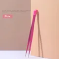 Pinzetta per unghie rosa a doppia testa con punta in silicone per manicure professionale - Pinzetta a doppia testa con asta a pressione (Rosa Rosso in busta) / Rosa Rosso
