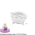 Silicone mold for DIY Roman column candle holders with dimensions and finished product - Small Round Candle Holder Mold