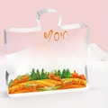 Clear acrylic puzzle piece ornament for Mom featuring autumn trees and a loving message - Mom Thanks Style (Q86)
