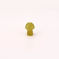 Mushroom-shaped natural yellow-green crystal gemstone pendant on white background - Xiuyan Jade / 15*20mm