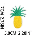 Detailed size view of pineapple fruit embroidery patch with 7cm height and 5.8cm width - Pineapple Shape (X15SD-058-20)