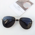 Lunettes de soleil aviateur classiques avec monture dorée et verres gris foncé - Cadre Doré Gris Complet