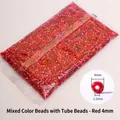 Mixed red 4mm glass seed beads for DIY jewelry making in various shades of red and orange - Red Mixed 4mm with Bugle Beads