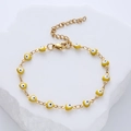 Goldenes Evil-Eye-Armband mit gelben Herzanhängern und Edelstahl-Gliederkette - Gelbes Herz Böser Blick / Gelb