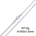 Silver stainless steel snake chain necklace with lobster clasp 450x1.6mm 6g - 45cm x 1.6mm / Steel