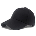 Gorra de béisbol clásica de lana negra para hombre y mujer con forro cálido de invierno - Ajustable / Negro