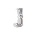 Polished silver stainless steel letter J bubble pendant for custom DIY necklaces - J-Steel