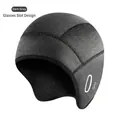 Dark grey thermal cycling cap with glasses holes and warm windproof fleece lining - Warm Cap Grey (Glasses Style)