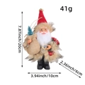 Standing Santa Claus plush pendant with miniature blue Christmas tree and gift bag - Red Felt Hat