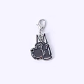 Charmant pendentif tête de Dogue Allemand en émail noir avec fermoir mousqueton argent - 17 Dogue Allemand