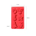 Red Christmas silicone baking mold with 6 holiday shapes like reindeer and snowmen - YH351 Wreath Reindeer Mold / Red