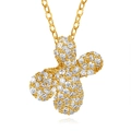 Gold plated butterfly pendant necklace with shimmering white zircon stones for women - Letter X (Butterfly)