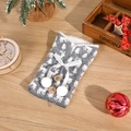 Grey Christmas wine bottle cover with white elk knit pattern and furry pom poms - Style 3 (Grey White Christmas Tree)