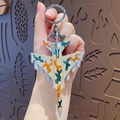 Mini fighter jet model keychain with orange and green camouflage pattern and metal ring - H7 Bomber Pendant-China-Tricolor Camouflage