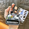 Mignon porte-clés mini piano panda avec touches numérotées pour une décompression ludique - Pendentif Piano Panda / Noir