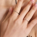 Silver star and moon set with twisted and wavy textured rings on female fingers - Minimalist Twisted Wave Silver Stackable Ring Set (10708)