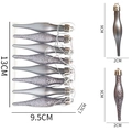 Lot de 8 ornements de Noël argentés en forme de goutte avec finitions pailletées - Gris