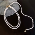 Double Layer Heart Pendant Pearl Necklace