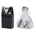European tuxedo and wedding dress gift boxes with white ribbons for wedding candy packaging - Patterned Suit