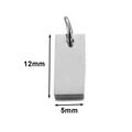 Polished silver stainless steel rectangular pendant tag for DIY jewelry making 12x5mm - Inner Hole Rectangle (5x12mm) / Steel