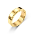 Macro shot of minimalist gold spinner ring showing smooth polished metallic texture - US 5 / Gold - Rotating Polished