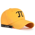 Casquette de baseball jaune avec broderie pi noire et ruban décoratif à motifs mathématiques - Réglable / Jaune