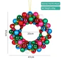 Couronne de Noël colorée de 47cm avec des boules décoratives rouges vertes et bleues - Couronne de Boules Colorées 47CM (Unitaire)