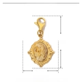 Detailed size and material specs for gold stainless steel natural stone sun pendant - Oval-White Stone
