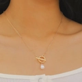 Gold OT Buckle Teardrop Pearl