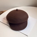 Gorra tipo newsboy clásica de lana marrón oscuro para mujer con estilo boina vintage - Talla Única (53-58CM) / café