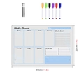 Weekly planner acrylic board set with 6 markers and 4 magnets for office desk memo - KT Board Packaging / TYU302 Weekly Planner