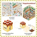 Happy Dessert House 3D DIY sticker kit with PET sheets and scene card for scrapbooking - Happy Dessert House (Series 5)