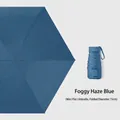 Mini flat foggy blue sun umbrella with UV black coating and 15cm compact size - No Box / Haze Blue