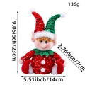 Muñeco de peluche elfo navideño con lentejuelas rojas y verdes, decoración de 23 cm - Estilo de Lentejuelas Rojas y Verdes