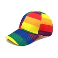 Close-up of rainbow striped baseball cap featuring multi-color canvas fabric and neat stitching - M (56-58cm) / Classic Rainbow (4#)