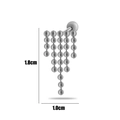 Silver bead tassel cartilage stud earring with stainless steel finish and 1.8cm drop - Silver Triangle Multi-layer Tassel Style (12# Silver)