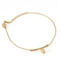 Pulsera de rosa de oro de 18 quilates con barra en forma de rama y cierre de langosta - Oro de 18K / Dorado