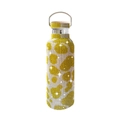 17oz double wall vacuum insulated water bottle with yellow and white cow print rhinestones - Cow Pattern Yellow