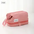 Trousse de maquillage rose double couche étanche en grande taille 27,5x15x19cm - Grand / Rose