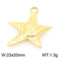 Gold starfish charm in hammered stainless steel with dimensions 23x20mm for jewelry diy - Gold Sea Star (KLJ9952-Z)