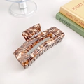 Vintage tortoise shell pattern large acetate hair claw clip for thick hair in dark brown - Chestnut Brown