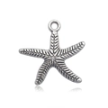 Silver Tibetan alloy starfish pendant with textured detail and ring for DIY jewelry - Starfish (9043) / 1 Piece/Pack (25x25mm) / Antique Silver