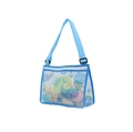 Kids blue mesh beach bag with whale print, zipper closure and adjustable strap - Whale