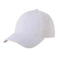 Minimalist white washed cotton baseball cap shown from a classic 45-degree angle view - Washed White
