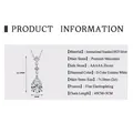 S925 sterling silver necklace with 2ct teardrop blue moissanite and zircon stones - Heart of Ocean White Gold