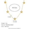 Detailed size specifications for a 18K gold stainless steel flower pendant necklace - Stereo Five-Petal Flower (Gold-4)