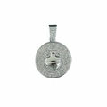 Silver Aquarius zodiac pendant with iced out rhinestones on cuban link necklace - Aquarius (Pendant Only) / Silver