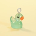 Luminous green resin duck pendant with metal eyelet for DIY jewelry and keychains - Luminous Peacock Blue (Silver Pin)