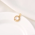 Elegante ciondolo di perla placcato oro 18K con madreperla bianca e zircone per collane DIY - Stile E / Oro